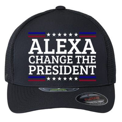 Alexa Change The President Funny Political Impeach 46 Flexfit Unipanel Trucker Cap