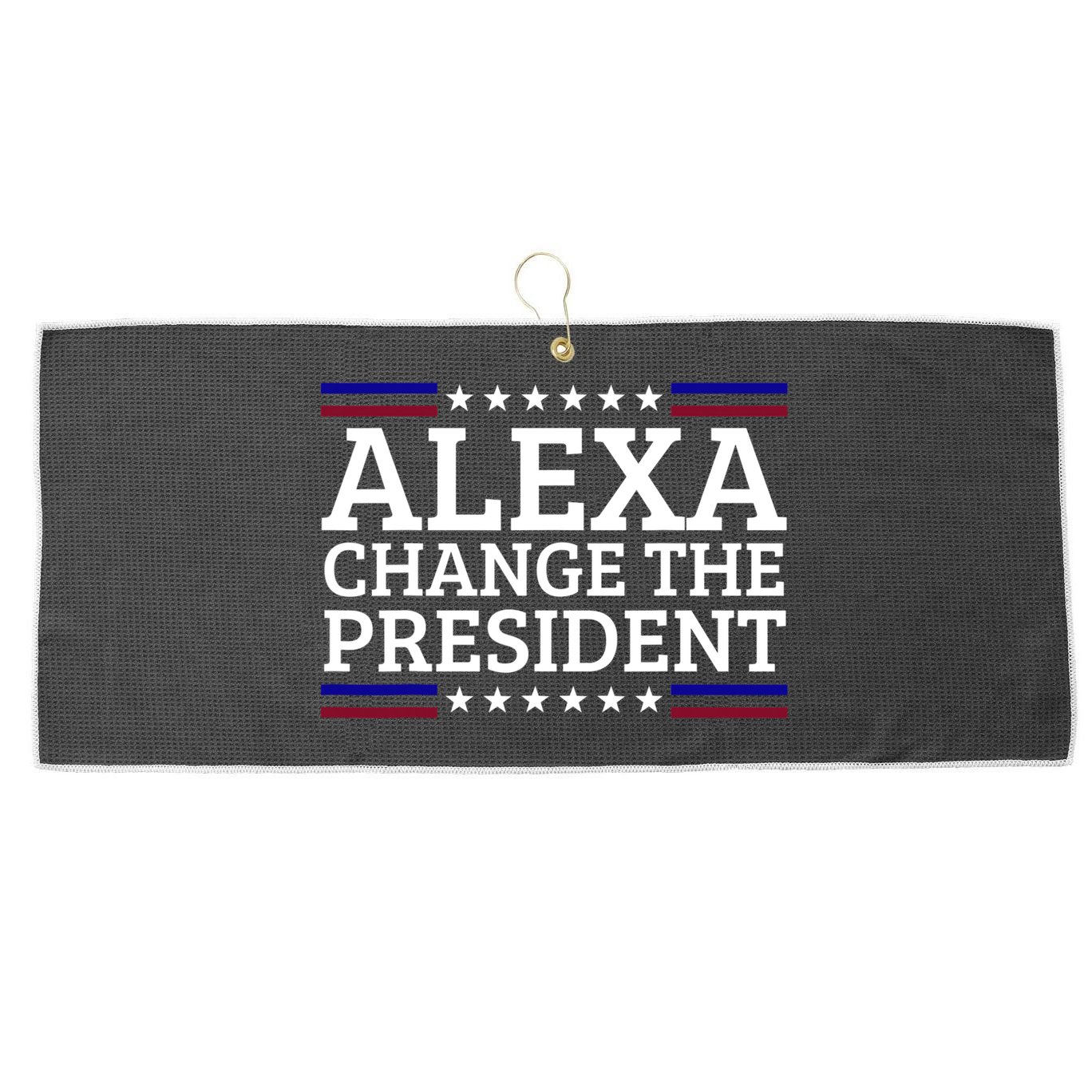 Alexa Change The President Funny Political Impeach 46 Large Microfiber Waffle Golf Towel