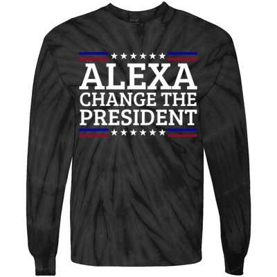 Alexa Change The President Funny Political Impeach 46 Tie-Dye Long Sleeve Shirt