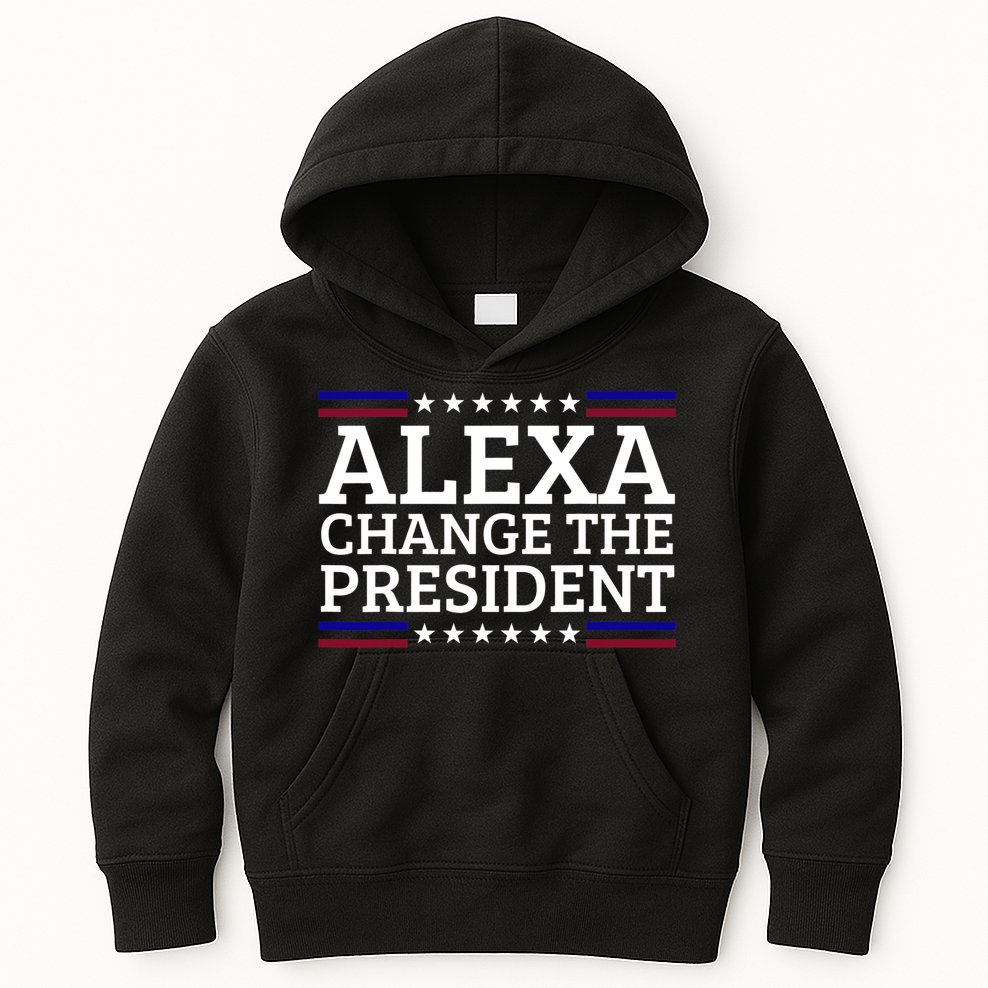 Alexa Change The President Funny Political Impeach 46 Kids Hoodie