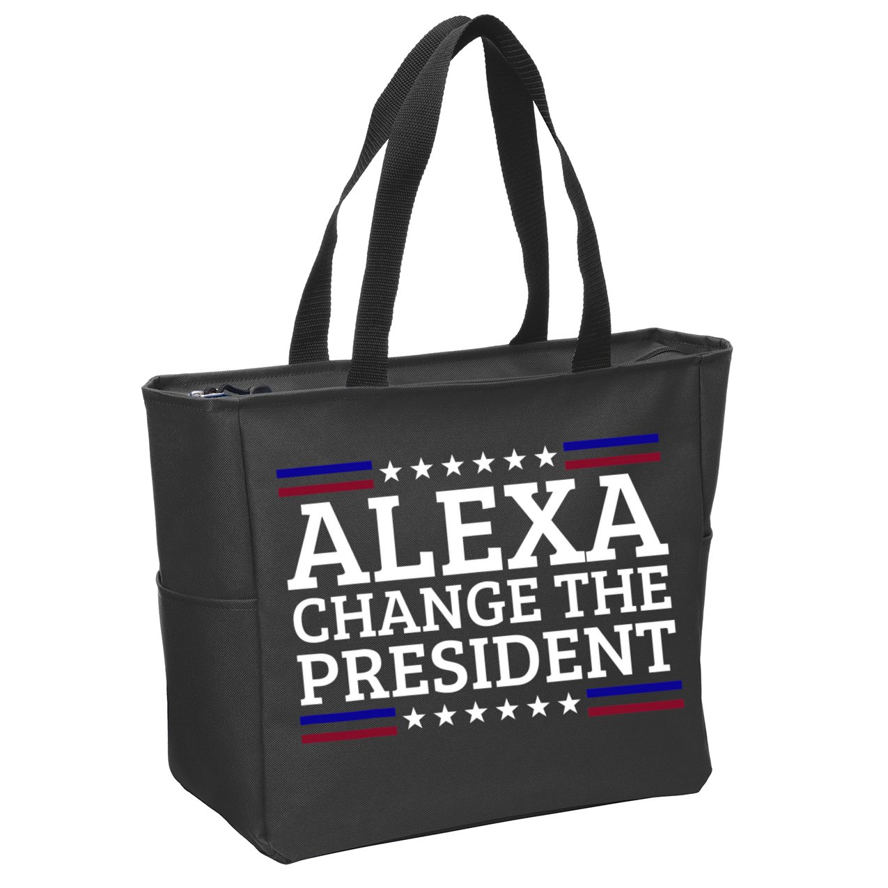 Alexa Change The President Funny Political Impeach 46 Zip Tote Bag