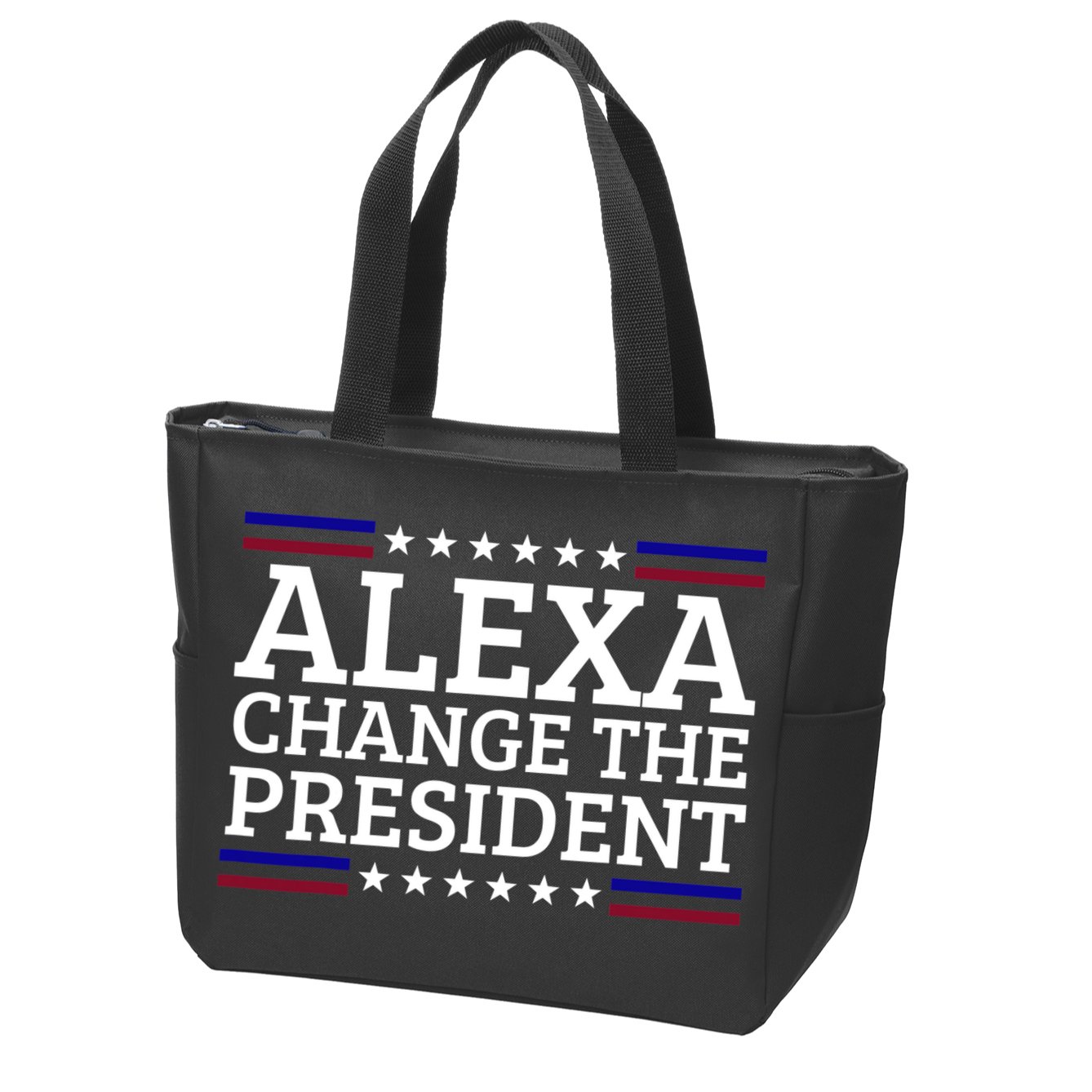 Alexa Change The President Funny Political Impeach 46 Zip Tote Bag