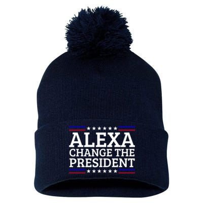 Alexa Change The President Funny Political Impeach 46 Pom Pom 12in Knit Beanie