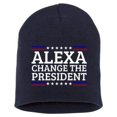 Alexa Change The President Funny Political Impeach 46 Short Acrylic Beanie