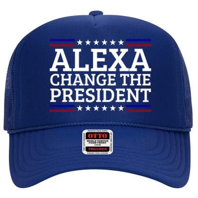 Alexa Change The President Funny Political Impeach 46 High Crown Mesh Back Trucker Hat