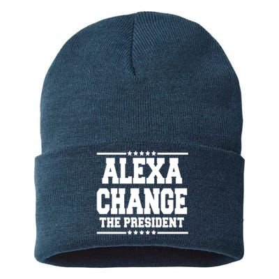 Alexa Change The President Funny Elections Sustainable Knit Beanie