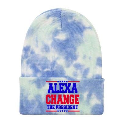 Alexa Change The President Funny Elections Tie Dye 12in Knit Beanie