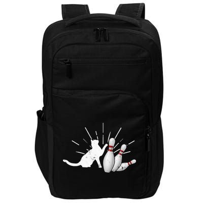 Alley Cat Tipping Pins Funny Bowling Impact Tech Backpack