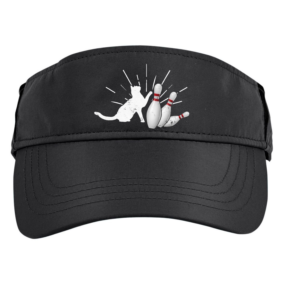 Alley Cat Tipping Pins Funny Bowling Adult Drive Performance Visor
