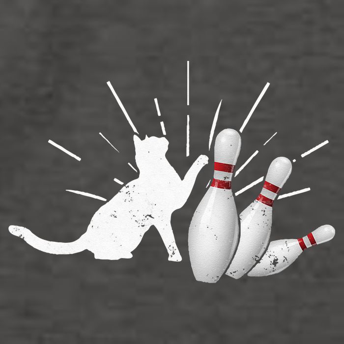Alley Cat Tipping Pins Funny Bowling Vector Backpack