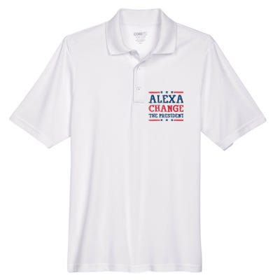 Alexa Change The President Funny Quote Humor Men's Origin Performance Pique Polo