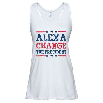 Alexa Change The President Funny Quote Humor Ladies Essential Flowy Tank