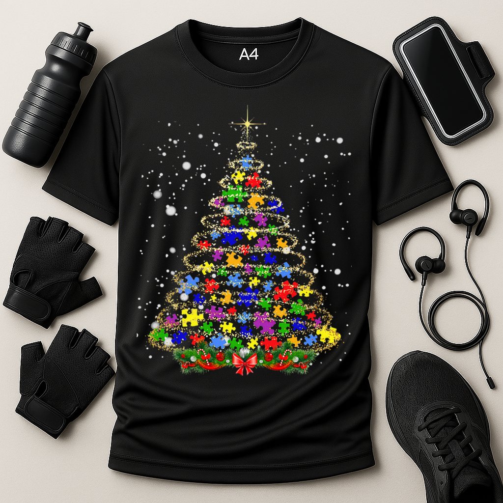 Autism Christmas Tree Lights Xmas Cute Xmas Autism Awareness Performance Shirt