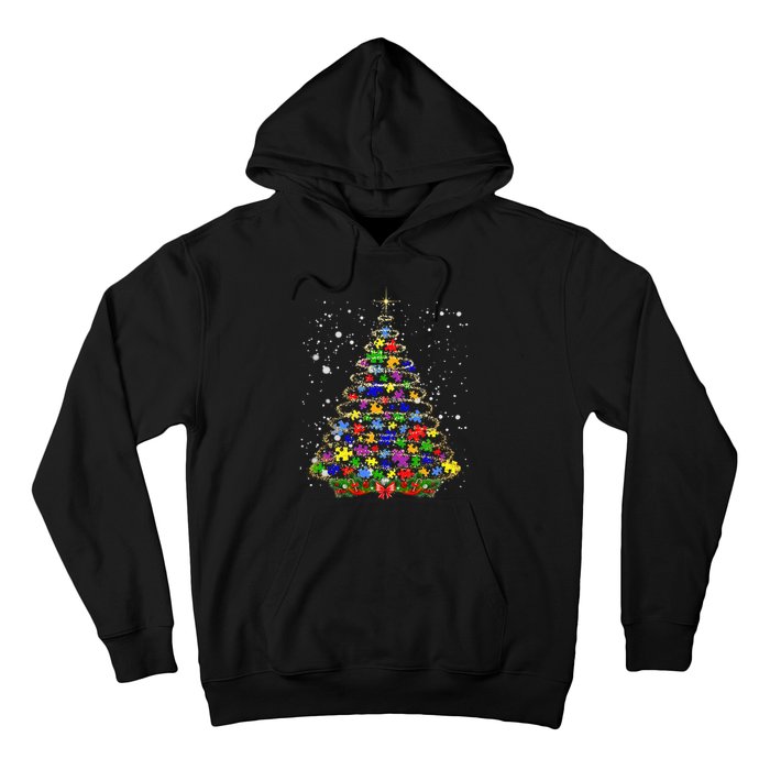 Autism Christmas Tree Lights Xmas Cute Xmas Autism Awareness Hoodie