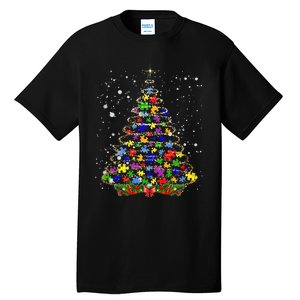 Autism Christmas Tree Lights Xmas Cute Xmas Autism Awareness Tall T-Shirt