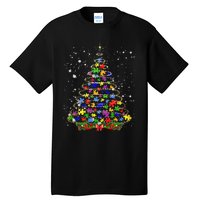 Autism Christmas Tree Lights Xmas Cute Xmas Autism Awareness Tall T-Shirt