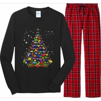 Autism Christmas Tree Lights Xmas Cute Xmas Autism Awareness Long Sleeve Pajama Set