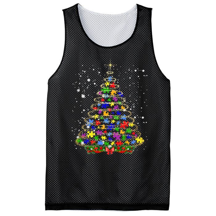 Autism Christmas Tree Lights Xmas Cute Xmas Autism Awareness Mesh Reversible Basketball Jersey Tank