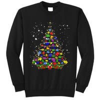 Autism Christmas Tree Lights Xmas Cute Xmas Autism Awareness Tall Sweatshirt