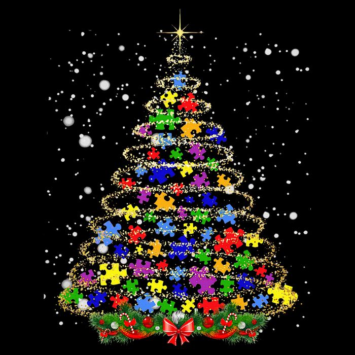 Autism Christmas Tree Lights Xmas Cute Xmas Autism Awareness Womens Tank Top