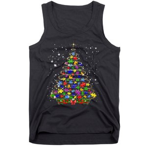 Autism Christmas Tree Lights Xmas Cute Xmas Autism Awareness Tank Top