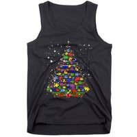 Autism Christmas Tree Lights Xmas Cute Xmas Autism Awareness Tank Top