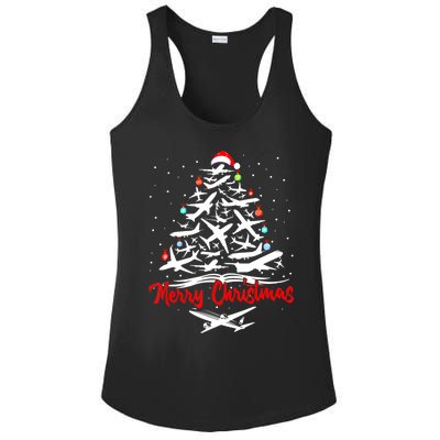 Airplane Christmas Tree Ladies PosiCharge Competitor Racerback Tank