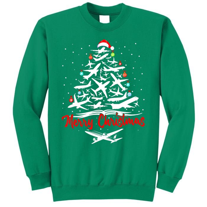 Airplane Christmas Tree Sweatshirt