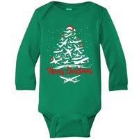 Airplane Christmas Tree Baby Long Sleeve Bodysuit