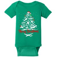 Airplane Christmas Tree Baby Bodysuit