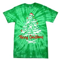 Airplane Christmas Tree Tie-Dye T-Shirt