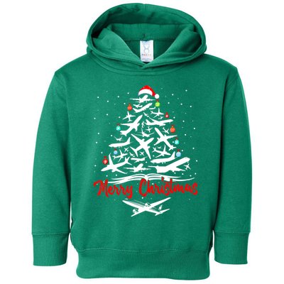 Airplane Christmas Tree Toddler Hoodie