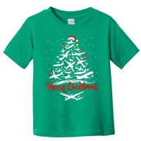 Airplane Christmas Tree Toddler T-Shirt