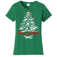 Airplane Christmas Tree Women's T-Shirt