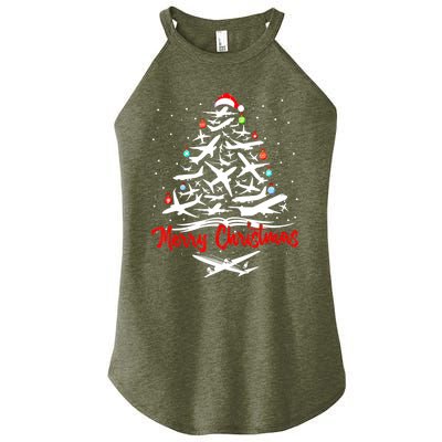 Airplane Christmas Tree Women's Perfect Tri Rocker Tank