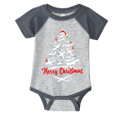 Airplane Christmas Tree Infant Baby Jersey Bodysuit