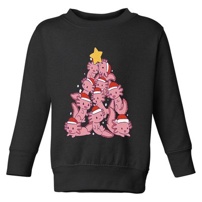 axolotl christmas tree pajamas Santa Claus pj Toddler Sweatshirt