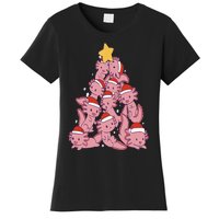 axolotl christmas tree pajamas Santa Claus pj Women's T-Shirt