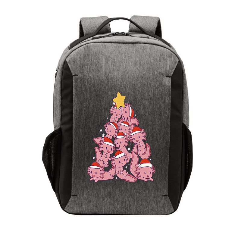 axolotl christmas tree pajamas Santa Claus pj Vector Backpack