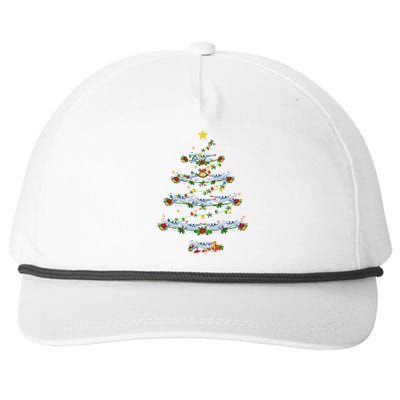 Airplane Christmas Tree Lights Santa Airplane Xmas Gift Snapback Five-Panel Rope Hat