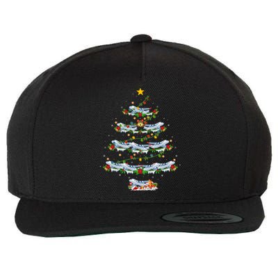 Airplane Christmas Tree Lights Santa Airplane Xmas Gift Wool Snapback Cap