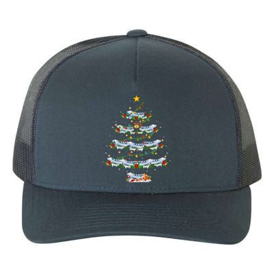 Airplane Christmas Tree Lights Santa Airplane Xmas Gift Yupoong Adult 5-Panel Trucker Hat