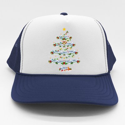 Airplane Christmas Tree Lights Santa Airplane Xmas Gift Trucker Hat