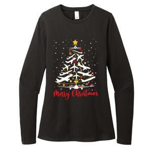 Airplane Christmas Tree Merry Christmas Most Likely Pilot Gift Womens CVC Long Sleeve Shirt