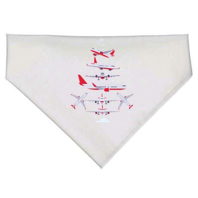 Airplane Christmas Tree Pilot Merry Christmas Xmas Tree Gift USA-Made Doggie Bandana