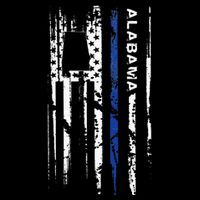 Alabama Cop Thin Blue Line Leo Police American Flag Drawstring Bag