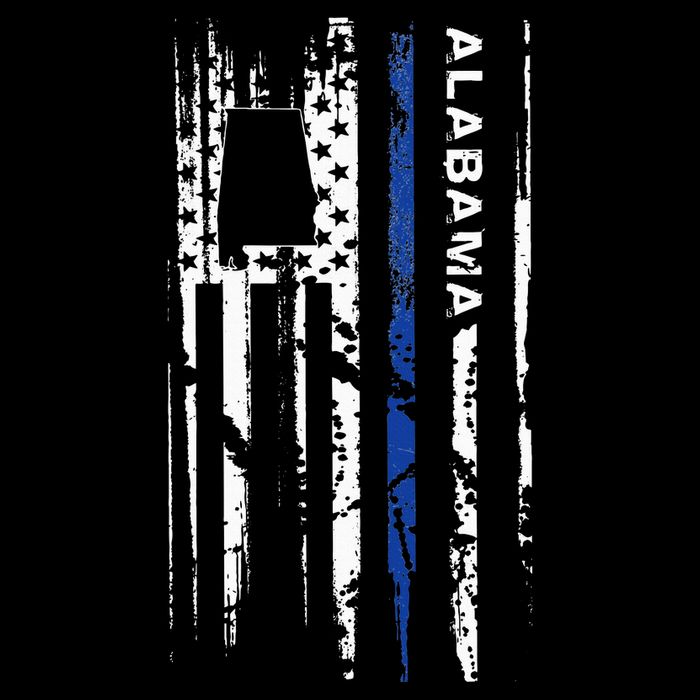 Alabama Cop Thin Blue Line Leo Police American Flag Drawstring Bag