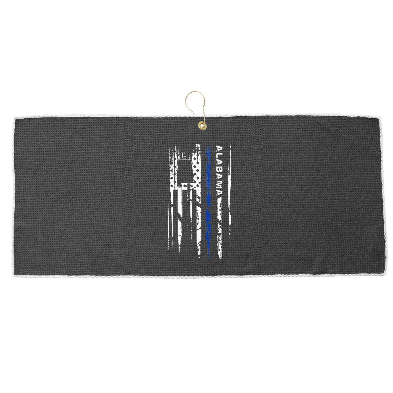 Alabama Cop Thin Blue Line Leo Police American Flag Large Microfiber Waffle Golf Towel
