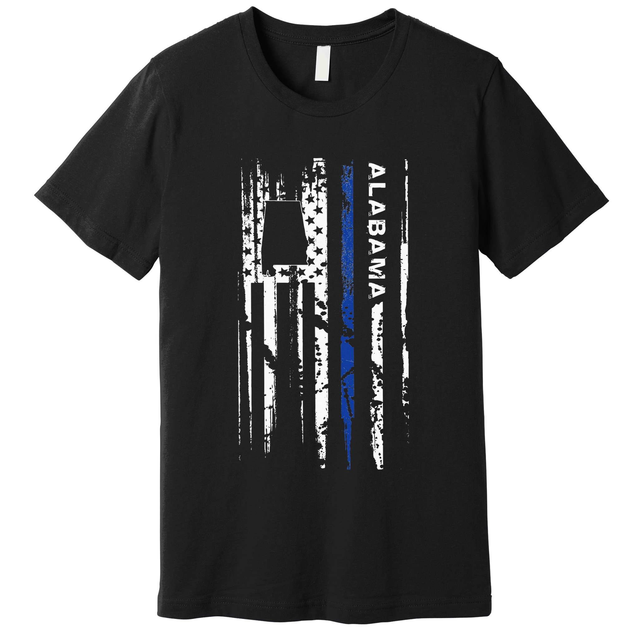 Alabama Cop Thin Blue Line Leo Police American Flag Premium T-Shirt