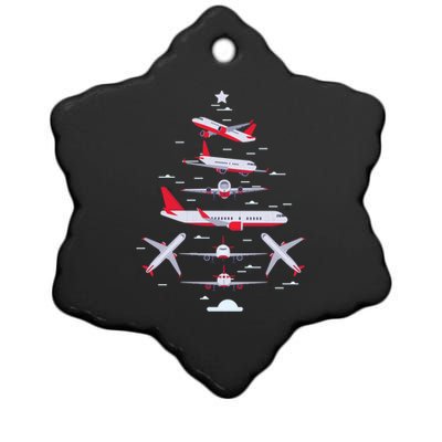 Airplane Christmas Tree Pilot Merry Christmas Xmas Tree Funny Gift Ceramic Star Ornament